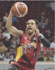  ??  ?? THE SAN MIGUEL BEERMEN go for a 2-0 lead when they take on the Alaska Aces today for Game Two of their best-of-five PBA Commission­er’s Cup semifinals at the Smart Araneta Coliseum.