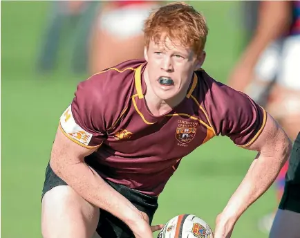  ??  ?? University hal;fback Finlay Christie has won Christchur­ch club rugby’ MVP award and scored a deal with the Tasman Makos.