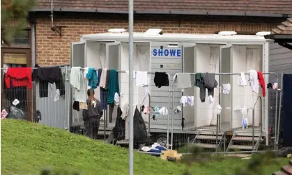  ?? Photograph: Dan Kitwood/Getty ?? A shower facility inside the Manston asylum seeker processing centre in Kent on Monday.