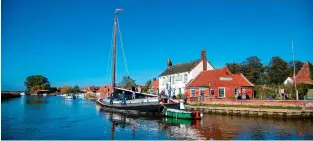  ??  ?? The wherry Maud on the River Bure at Stokesby on the Norfolk Broads