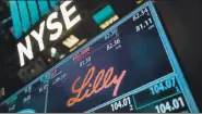  ?? ?? Una pantalla en la Bolsa de Nueva York muestra el logo de Eli Lilly