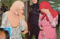  ?? FILE PIC ?? The homosexual couple at the Syariah High Court in Kuala Terengganu on Monday. Terengganu Menteri Besar Dr Ahmad Samsuri Mokhtar (inset) says syariah and civil caning are different.