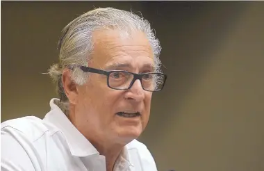  ?? GREG SORBER/JOURNAL ?? Former NFL vice president of officiatin­g Mike Pereira earlier this week announced that he was partnering with the New Mexico Activities Associatio­n as it tries to recruit military veterans to become high school officials.