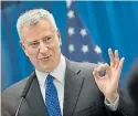  ??  ?? Bill De Blasio. Alcalde de NYC.