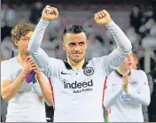  ?? ?? Eintracht Frankfurt's Filip Kostic celebrates their victory against FC Barcelona in Europa League quarter-finals.