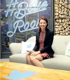  ?? SUPPLIED PHOTO ?? Jennifer Hollett, the new head of News and Government for Twitter Canada, poses at the social media company’s Toronto office on Monday — her first day on the job.