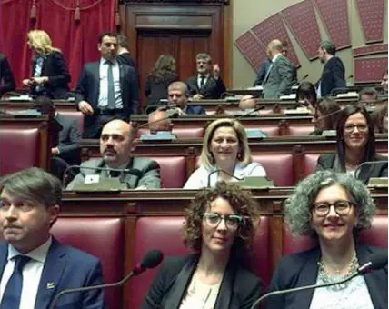  ??  ?? Volti veneti alla Camera Da sinistra in alto: D’Incà (M5S), Pellicani (Pd), Caretta (Fratelli d’Italia). A lato le donne elette dalla Lega, insieme ai colleghi Coin e Manzato.