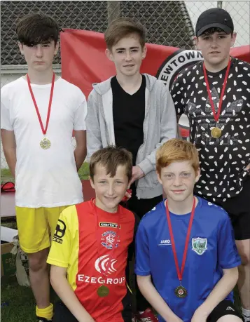  ??  ?? Winners Portugal at the Newtown Juniors Mini World Cup: Back: Josh Odlum, Shane Dunleavy and Ben Moran. Front: Ryan Clarke and Bobby Dowling.