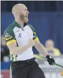  ?? ADRIAN WYLD / THE CANADIAN PRESS ?? Northern Ontario skip Brad
Jacobs celebrates.