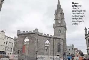  ??  ?? Open areaThe church courtyard will be used as a performanc­e and public event space (right)