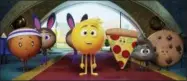  ?? SONY PICTURES ANIMATION VIA AP, FILE ?? This file image released by Sony Pictures shows Gene, voiced by T.J. Miller, center, in Columbia Pictures and Sony Pictures Animation’s “The Emoji Movie.” “The Emoji Movie” has received Hollywood’s most famous frown, the Razzie Award, for worst picture...