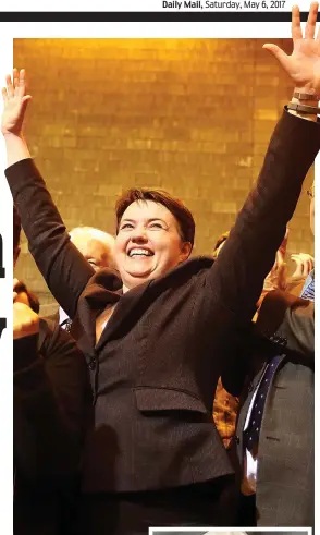  ??  ?? Count: Ruth Davidson, above, and a Labour supporter in Glasgow