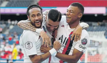  ?? FOTO: EFE ?? Neymar, Icardi y Mbappé llegan al partido de esta noche habiendo goleado en los amistosos de estas dos últimas semanas