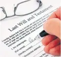  ?? DREAMSTIME ?? Everyone should review their will every five to seven years or after every major life event, such as a marriage or birth of a child, experts say.