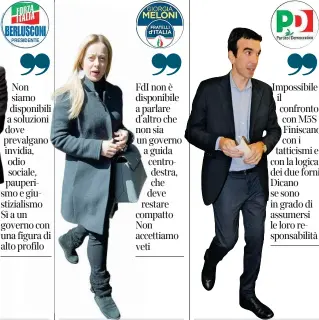  ??  ?? Giorgia Meloni
Ex ministro per la Gioventù, 41 anni, è a capo di Fratelli d’italia Maurizio Martina
Ex ministro, 39 anni, è segretario reggente del Partito democratic­o