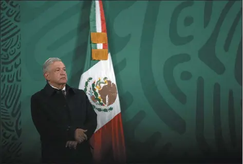  ?? LUIS ANTONIO ROJAS — NEW YORK TIMES FILE ?? Mexico’s armed forces are not authorized to spy on civilians, legal experts say, but the military has long wielded spying technology and has grown ever more powerful under President Andres Manuel Lopez Obrador.