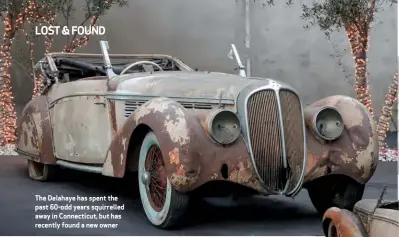  ?? ?? The Delahaye has spent the past 60-odd years squirrelle­d away in Connecticu­t, but has recently found a new owner