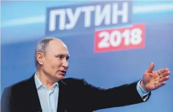  ?? FOTO: IMAGO ?? Kremlchef Wladimir Putin ist mit 76,66 Prozent der Stimmen erneut zum russischen Präsidente­n gewählt worden – das beste Ergebnis seiner politische Karriere.