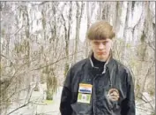  ?? Photo provided by Berkeley County, S.C. ?? DYLANN ROOF is charged with murder in the shooting deaths of nine people in Charleston, S.C.