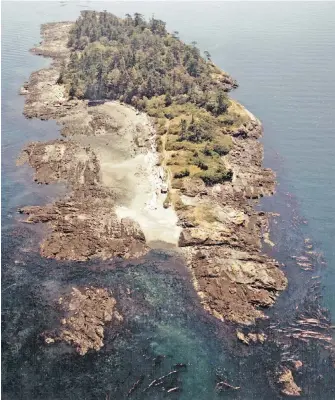  ?? COLLIERS INTERNATIO­NAL ?? Halibut Island in Haro Strait east of Sidney Island is for sale for $1.995 million.