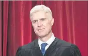  ?? J. Scott Applewhite Associated Press ?? THE NEWEST justice, Neil M. Gorsuch, is expected to bolster the administra­tion’s position on the issue.