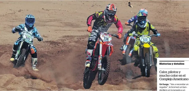  ?? FOTOS: PABLO PRESTI - LA NUEVA. ?? Firme. Sebastián Sánchez (114), a los saltos en la arena montehermo­seña. Sumó su segunda corona, tras la conseguida en 2016.