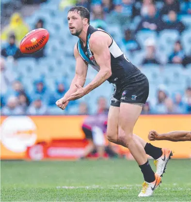  ?? Picture: AAP ?? Port Adelaide midfielder Travis Boak will be a key player in his team’s hopes of stopping Geelong.