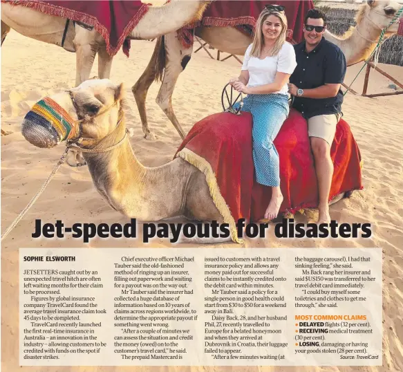  ??  ?? TRAVEL HUMP: Daisy Back and husband Phil lost luggage while travelling but it didn’t spoil their trip, as they received an immediate payment from their insurer.