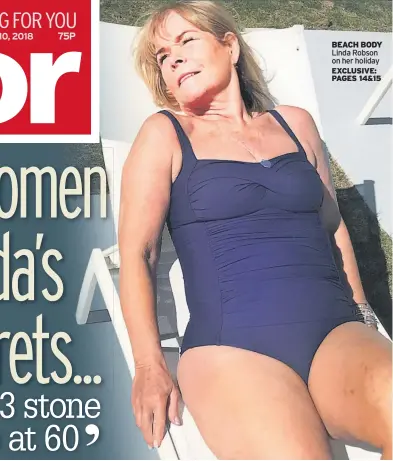  ??  ?? BEACH BODY Linda Robson on her holiday