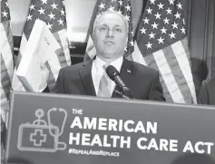  ?? — Reuters photo ?? House Majority Whip Steve Scalise speaks about the American Health Care Act, the Republican replacemen­t to Obamacare, at the Republican National Committee in Washington, US.