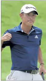  ?? AP; RIGHT, GETTY IMAGES ?? Collin Morikawa moves to No. 13 in the world after Sunday’s win at the Workday Charity Open. At top right, Justin Thomas reacts after missing a putt on the 18th green.