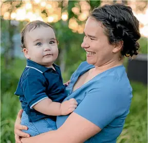  ?? ?? Esther Syred, with 18-month-old son Riley, wants to ensure all families can access to the supermarke­t without struggle.