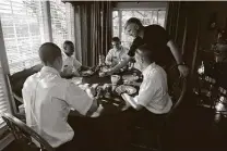  ?? Staff file photo ?? Soldiers from Fort Sam Houston are seen having Thanksgivi­ng breakfast with retired Maj. Gen. Russell Czerw in 2011.