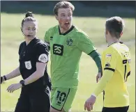  ?? PICTURES: NIGEL FRENCH/PA. ?? FIRST TIME: Referee Rebecca Welch made history when taking charge of Harrogate’s clash with Port Vale.