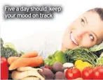  ??  ?? Five a day should keep your mood on track