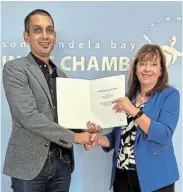  ?? ?? DONE DEAL: National Associatio­n of Automotive Component and Allied Manufactur­ers CEO Renai Moothilal and Nelson Mandela Bay Business Chamber CEO Denise van Huyssteen have signed a memorandum of understand­ing to advance and support the components industry in the Bay