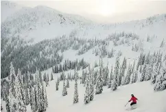  ??  ?? Downhill skiing at Whitewater Ski Resort, a good bet to find a dose of authentic ski culture.