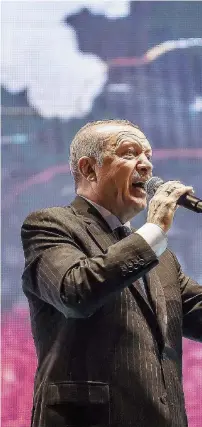  ?? Ansa ?? Parla il Sultano Recep Tayyip Erdogan durante un comizio