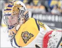  ?? SHAWINIGAN CATARACTES/FACEBOOK ?? Lucas Fitzpatric­k had a 4-21 record in 36 games for the Shawinigan last season, but Fitzpatric­k wasn’t alone in having a testing season with the Cataractes, who finished with 39 points, tied for lowest in the 18-team QMJHL.