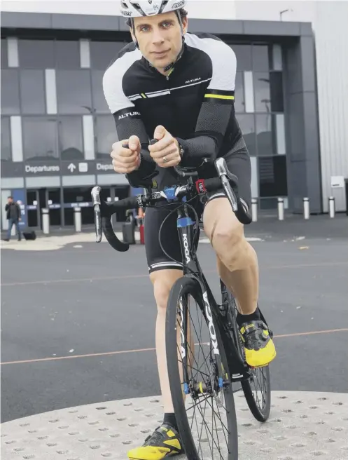  ??  ?? 0 Mark Beaumont from Fife aims to knock 43 days off the 123-day record set for cycling the 18,000 milesPICTU­RE: TOBY WILLIAMS