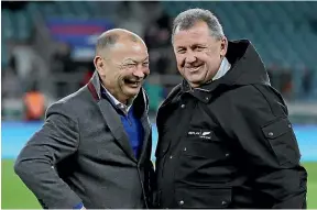  ?? GETTY ?? Head coach Eddie Jones, left, has just been sacked by England while All Blacks coach Ian Foster almost got the chop mid-season.