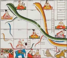  ??  ?? UPS AND DOWNS: A section of the 1800 snakes and ladders