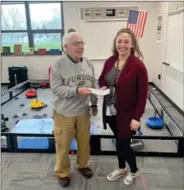  ?? PHOTO PROVIDED ?? Lion Bob Kizer with Ashley Oliver Coach of LJHS Robotics Team