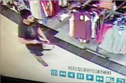  ?? THE ASSOCIATED PRESS ?? Seen in this video image is a suspect wanted by the authoritie­s in connection with a deadly shooting rampage at the Cascade Mall in Burlington, Wash., on Friday. The image, provided by the Skagit County Department of Emergency Management, shows a man...