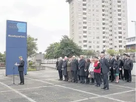  ??  ?? Armed Forces Memorial Day 2017 People outside South Lanarkshir­e headquarte­rs