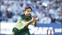  ?? (AP) ?? Pakistan’s Hasan Ali looks on during the third one day internatio­nal cricket match between England and Pakistan at Edgbaston cricket ground in Birmingham, England, on July 13.