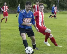  ??  ?? Adrian Molloy of Corofin and Niall O’Dowd of Real Tubber. Pic: Donal Hackett.