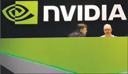  ?? Manu Fernandez Associated Press ?? NVIDIA’S market capitaliza­tion increased by more than $400 billion this year, bringing its valuation to $1.67 trillion. Above, at a mobile phone trade show in 2014.