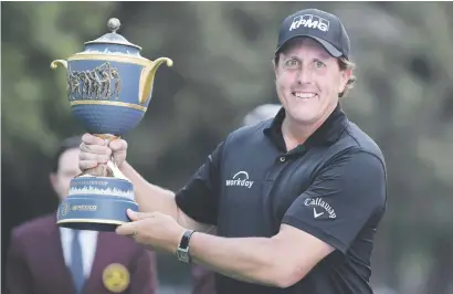  ?? Picture: AFP ?? BETTER LATE THAN NEVER. Phil Mickelson (above) finally ended his title drought when he beat Justin Thomas in a play-off to win the WGC Mexico Championsh­ip in Mexico City on Sunday.