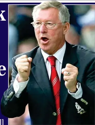  ??  ?? SUCCESS: But one of Sir Alex’s proudest moments was leading strike